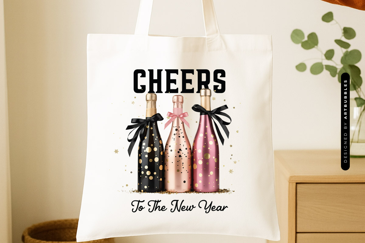 Cheers to the New Year PNG Sublimation Tote Bag Mockup Image.jpg