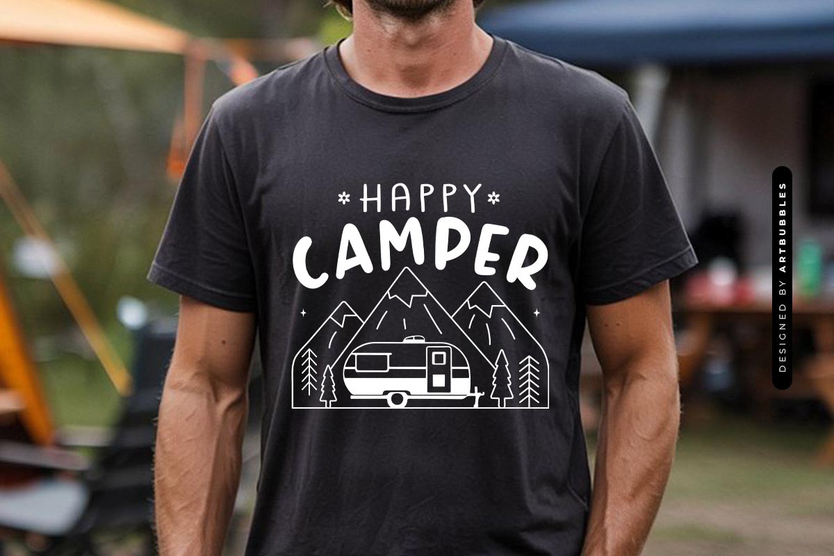 Happy Camper - Camping Van SVG Design Tshirt Mockup Image.jpg