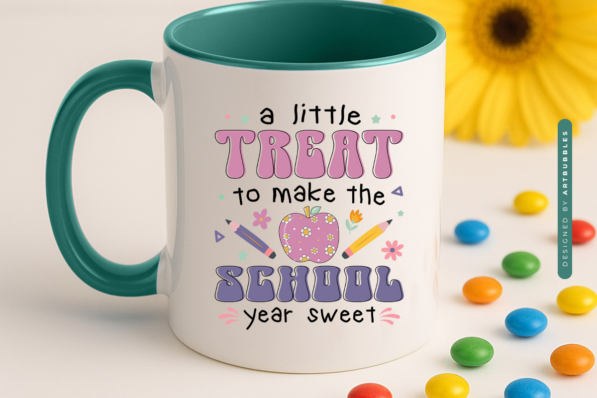 A Little Treat to Make the School - Retro Back to School PNG Mug Mockup Image.jpg