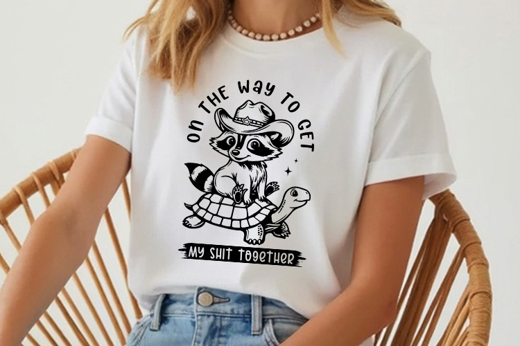 On the Way to Get My Shit Together - Funny Raccoon SVG Tshirt Mockup Image.jpg