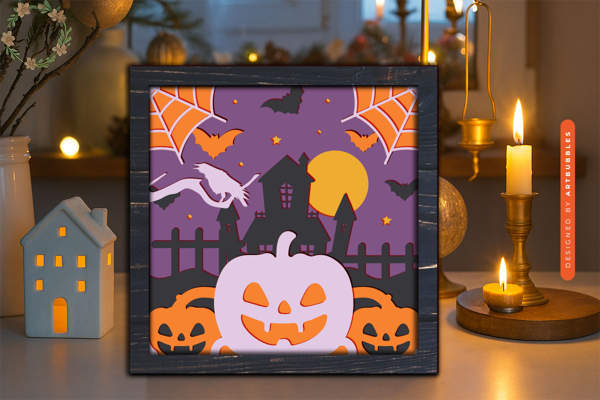 Creepy Pumpkin Halloween 3D Shadow Box SVG Image 2.jpg
