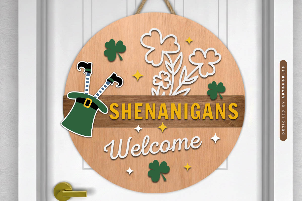 St Patrick's Day Round Door Sign SVG Bundle Image.jpg