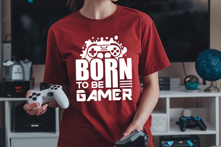 Born to be a Gamer - Gaming SVG Design T-shirt Mockup Image.jpg