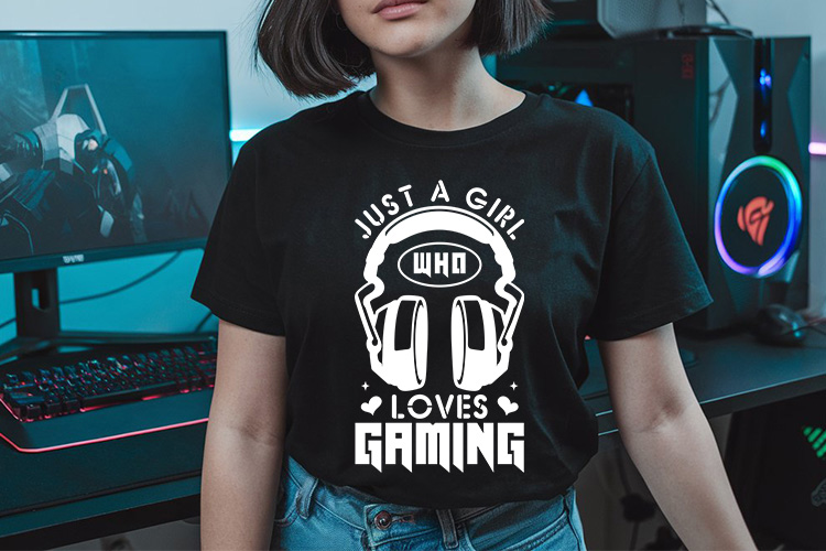 Just A Girl Who Loves Gaming SVG Design Tshirt Mockup image.jpg