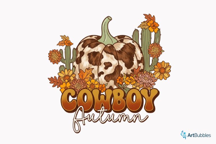 Cowboy Autumn - Western Fall PNG Sublimation Image.jpg