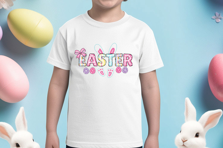 Coquette Easter Sublimation Transfer Shirt Mockup Image.jpg
