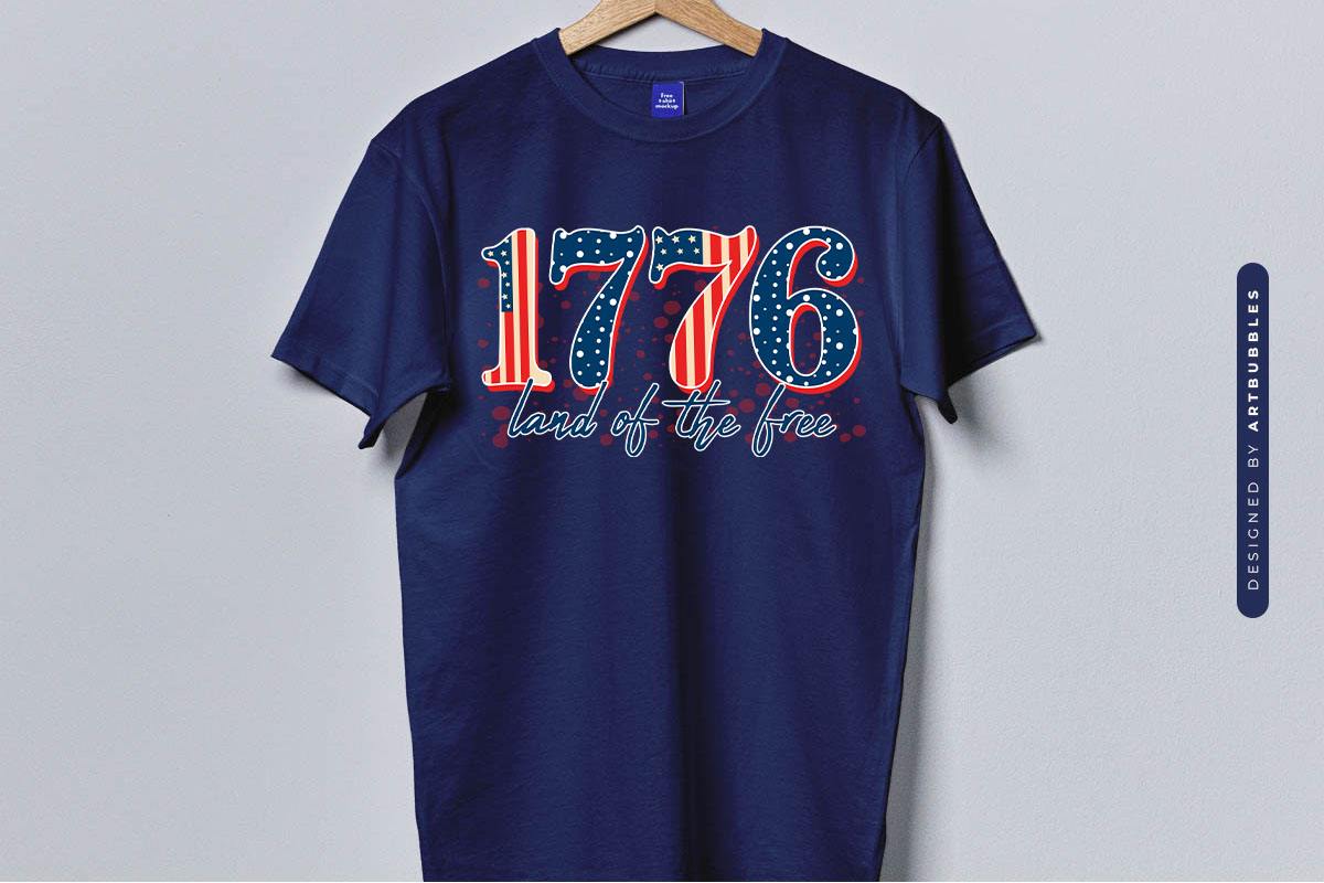 1776 Land of the Free - 4th of July Sublimation T-shirt Mockup Image.jpg