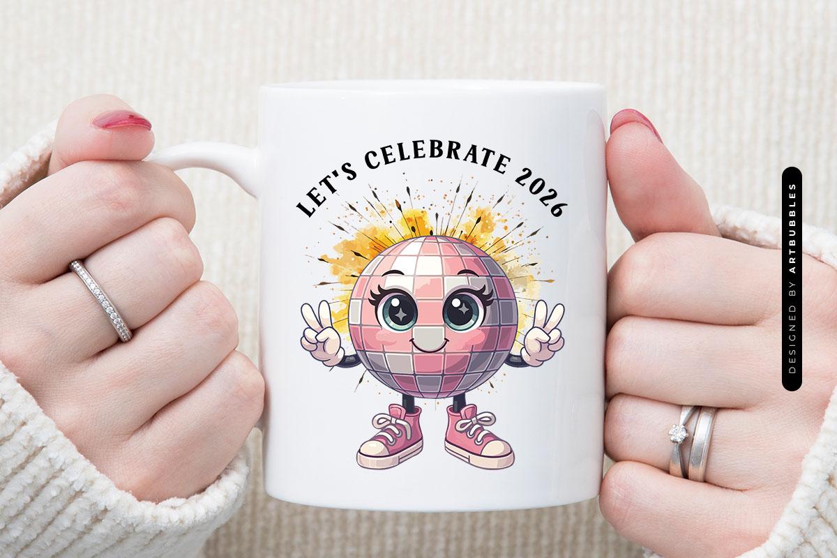 Let's Celebrate 2026 - New Year PNG Sublimation Mug Mockup Image.jpg