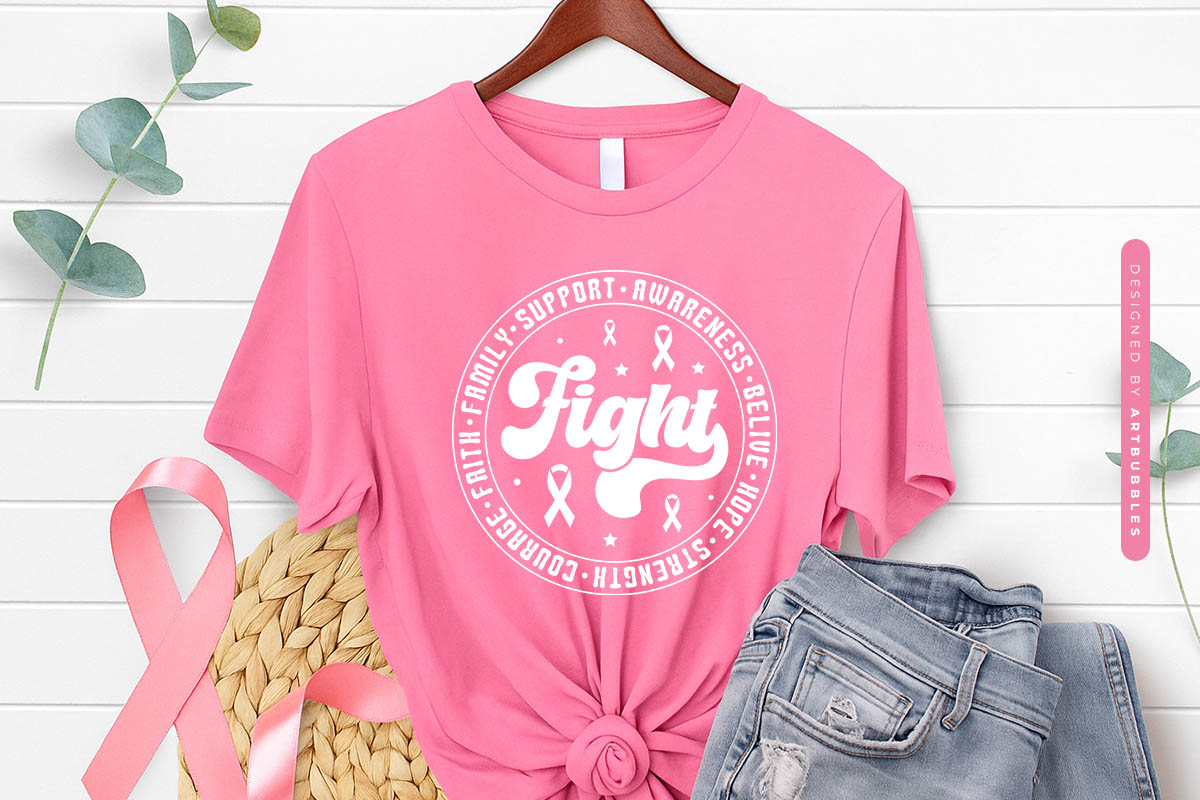 Fight Breast Cancer Awareness Retro SVG Shirt Mockup Image.jpg