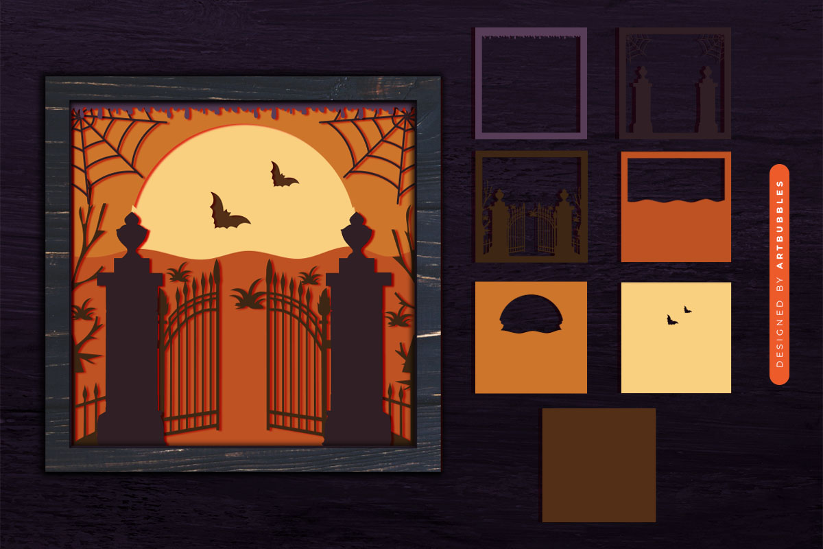 Layered Paper Cut Halloween Shadow Box SVG Image.jpg