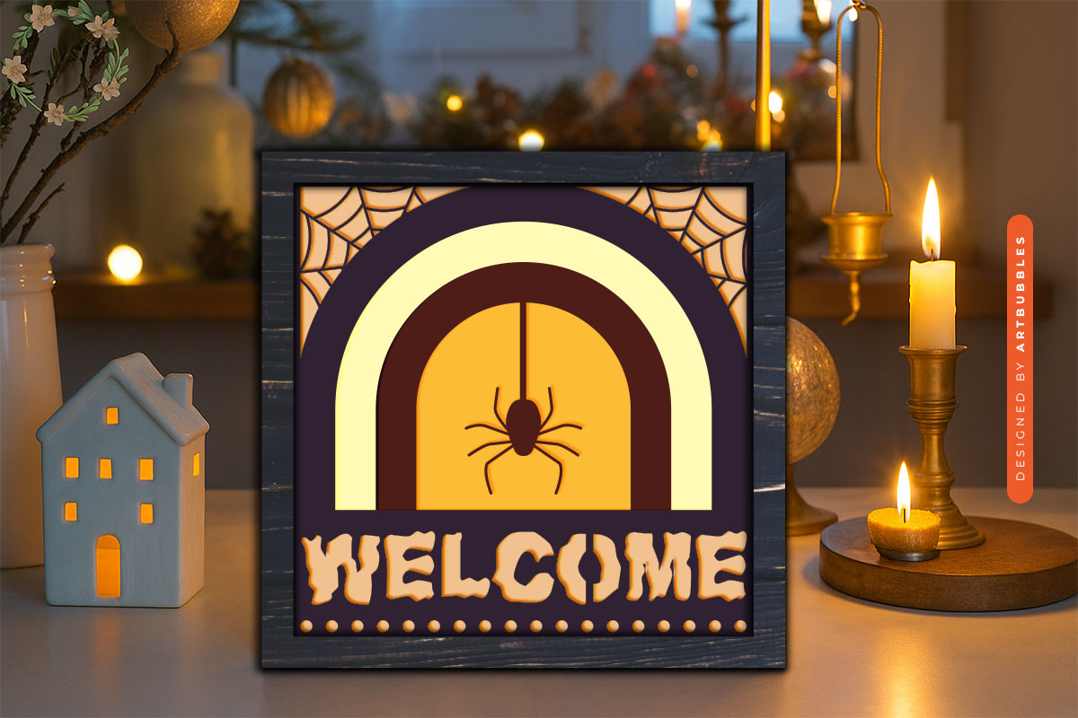 3D Welcome Halloween Shadow Box SVG Image 2.jpg