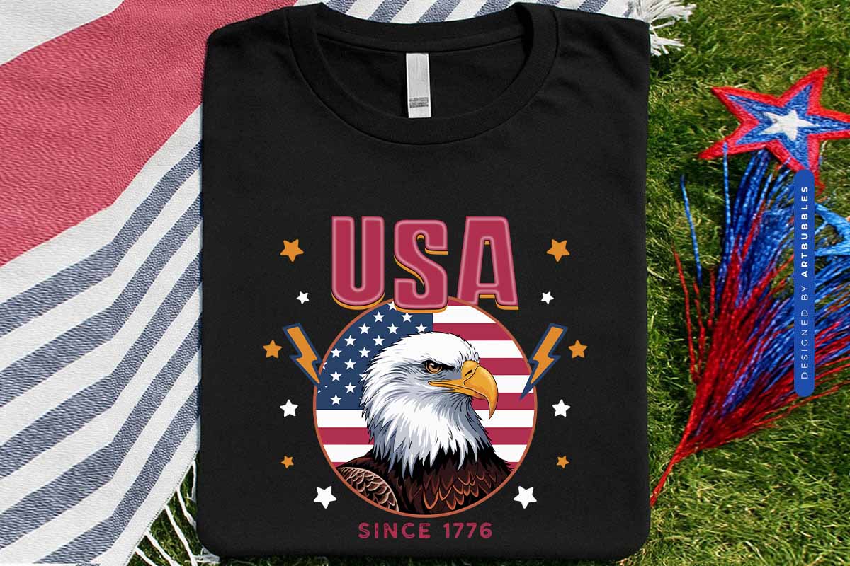 USA Since 1776 - 4th of July Eagle Sublimation shirt Mockup Image.jpg