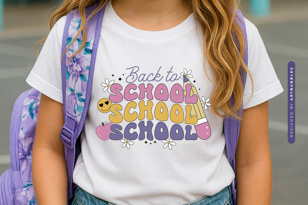 Retro Back to School Sublimation Design