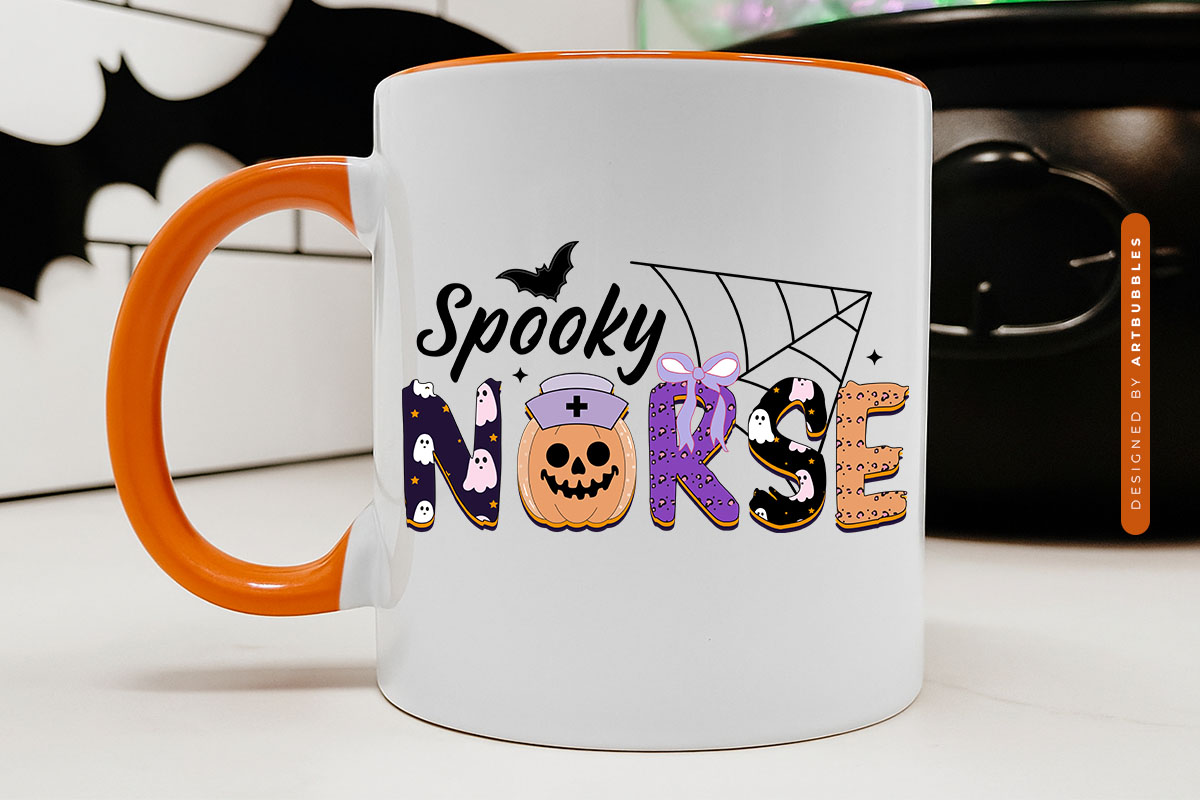 Spooky Nurse - Coquette Halloween Sublimation Mug Mockup Image.jpg