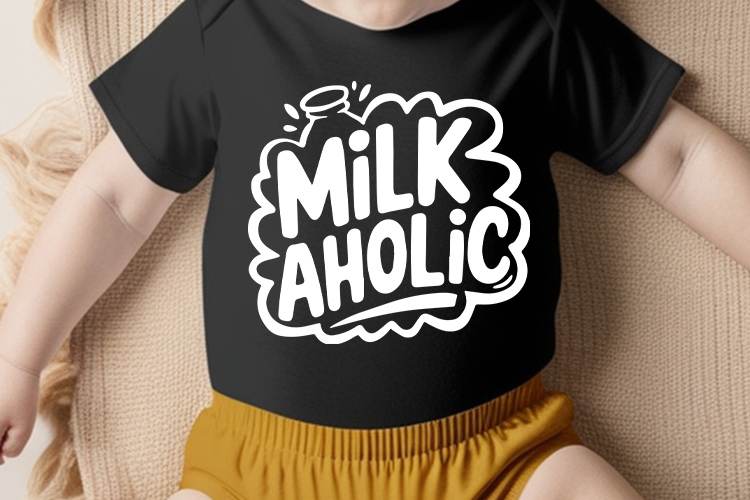 Handcrafted Newborn Baby SVG - Milk Aholic Shirt Mockup Image.jpg