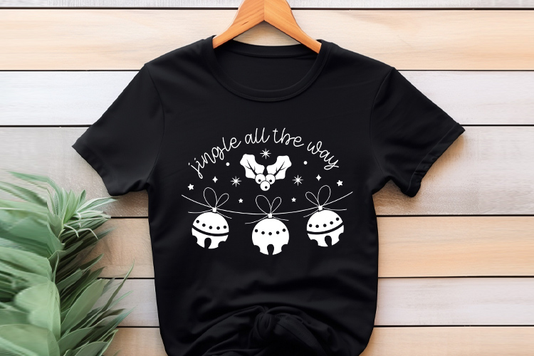 Jingle All The Way - Boho Christmas SVG Craft Shirt Mockup Image.jpg