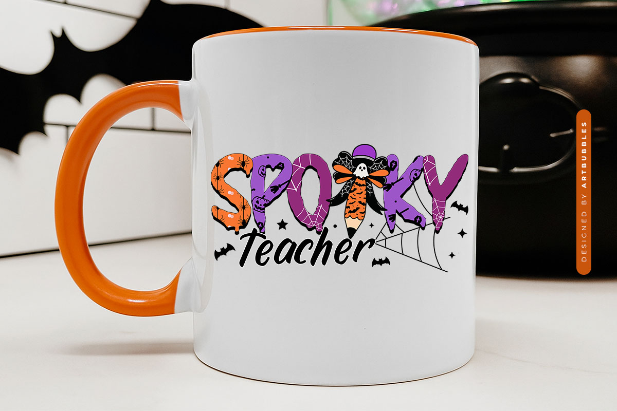 Spooky Teacher - Halloween Sublimation PNG Mug Mockup Image.jpg