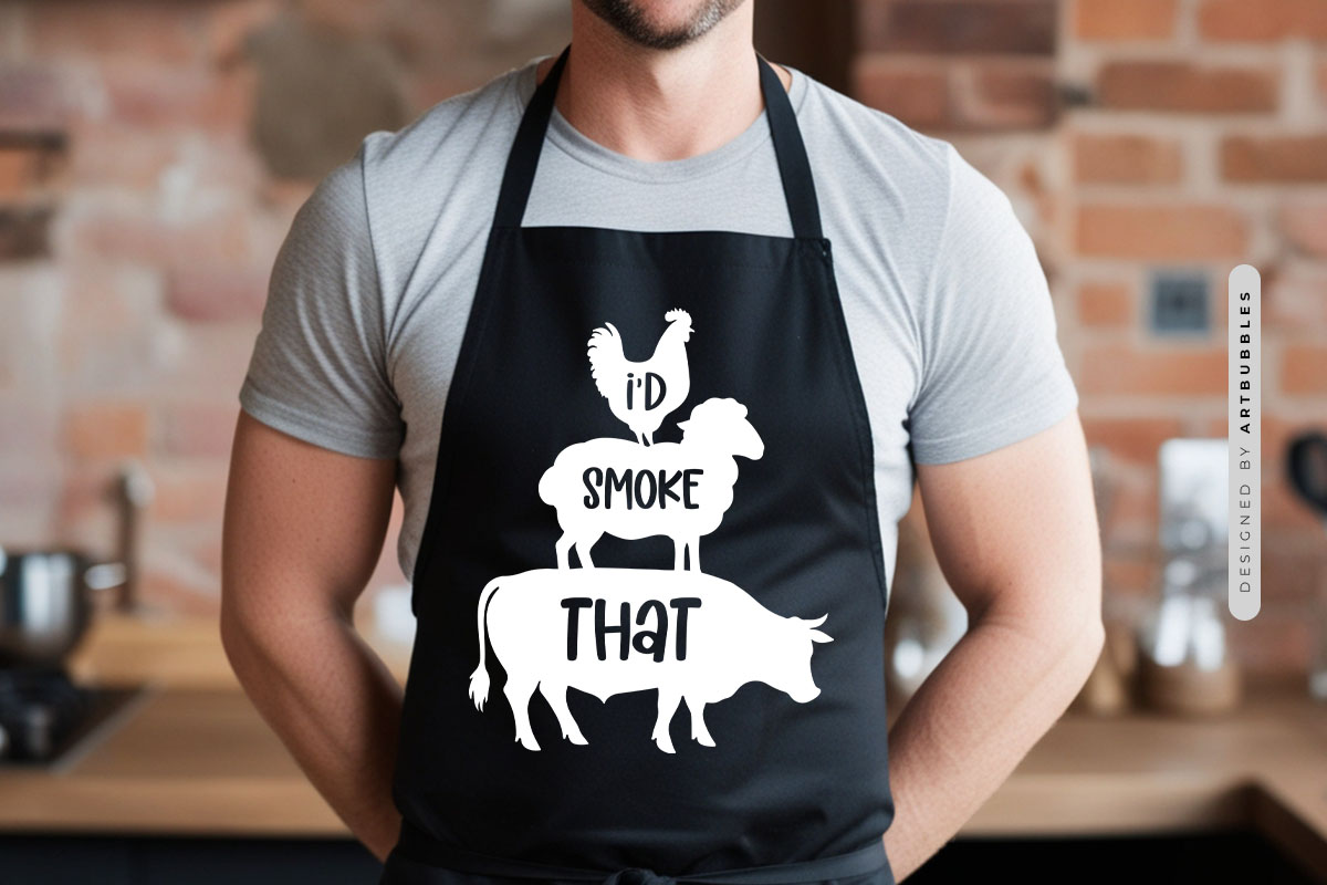 I'd Smoke That - Funny Grilling SVG Apron Mockup Image.jpg