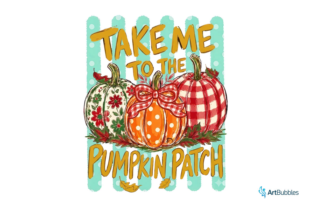 Take Me to the Pumpkin Patch - Striped Fall PNG