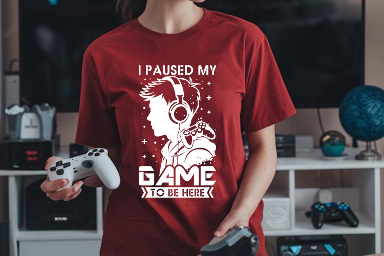 I Paused My Game to be Here - Gaming SVG T-shirt Mockup Image.jpg