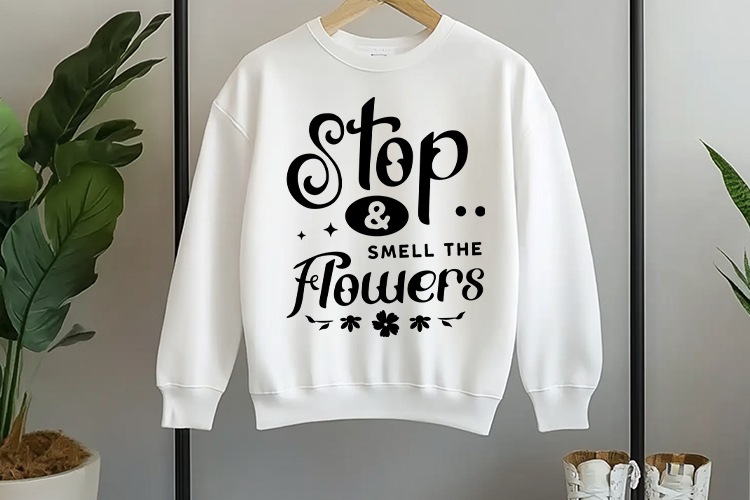 Stop & Smell The Flowers - Wildflower Quote SVG Tshirt Mockup Image.jpg
