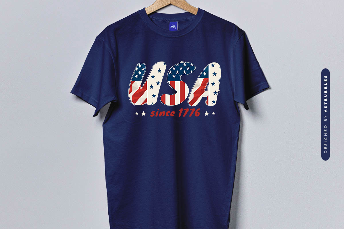 USA Since 1776 - 4th of July Sublimation Print T-shirt Mockup Image.jpg