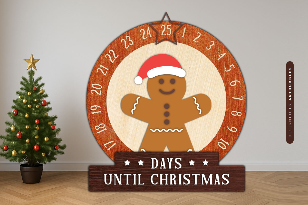 Gingerbread Days Until Christmas Countdown SVG