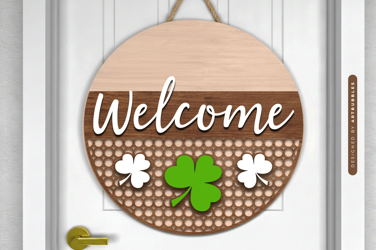 Welcome St Patrick's Day Door Hanger SVG Image.jpg