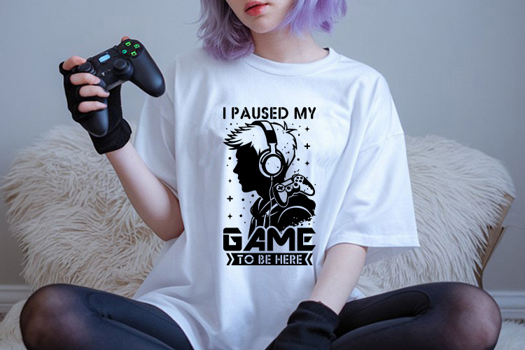 I Paused My Game to be Here - Gaming SVG Tee Mockup image.jpg