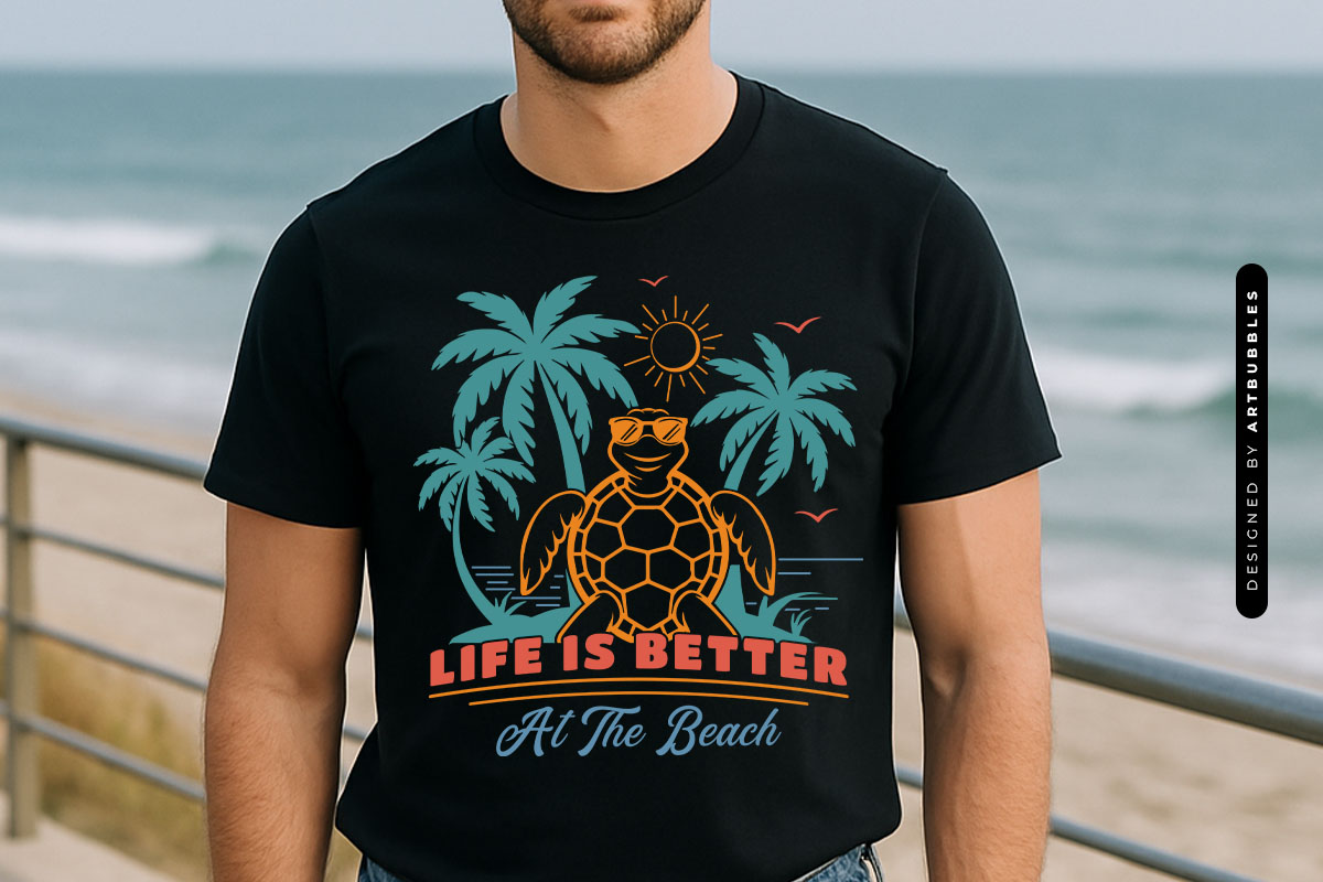 Life is Better at the Beach - Summer Vector SVG Shirt Mockup Image.jpg