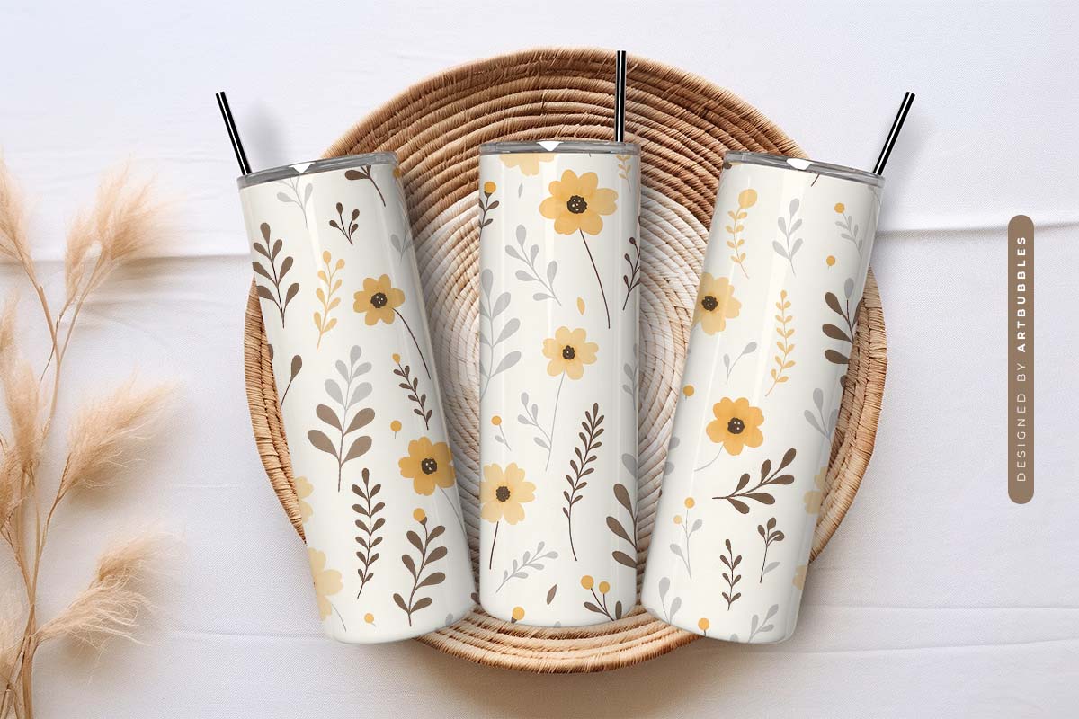 Boho Wild Flower Tumbler Wrap Sublimation Image 3.jpg