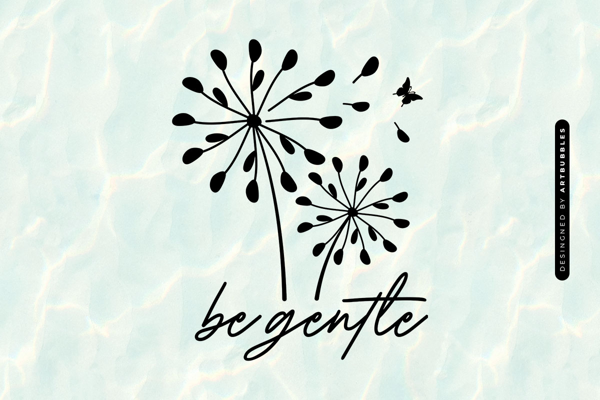 Be Gentle - Dandelion Line Art SVG Image.jpg