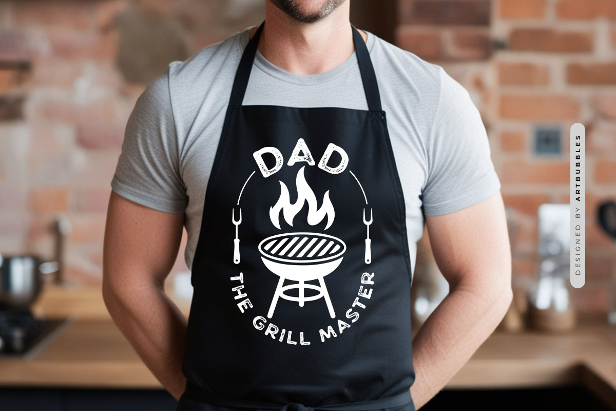 Dad the Grill Master SVG Cutting File Apron Mockup Image.jpg