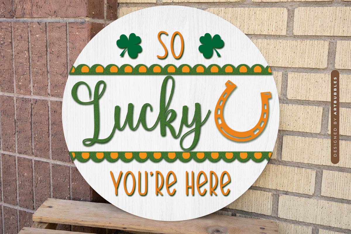 St Patrick's Day Round Door Hanger SVG