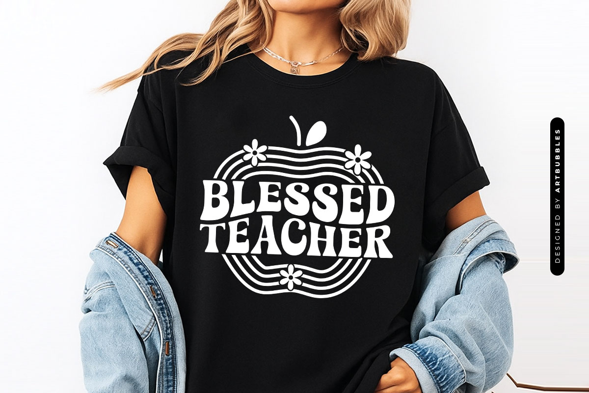 Blessed Teacher Floral SVG File T-shirt Mockup Image.jpg