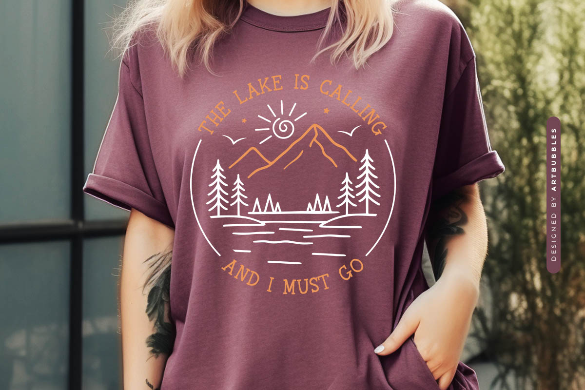 The Lake is Calling and I Must Go SVG Design Shirt Mockup Image.jpg