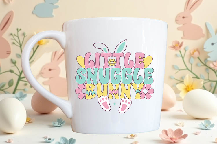 Little Snuggle Bunny - Retro Easter PNG Sublimation Mug Mockp Image.jpg