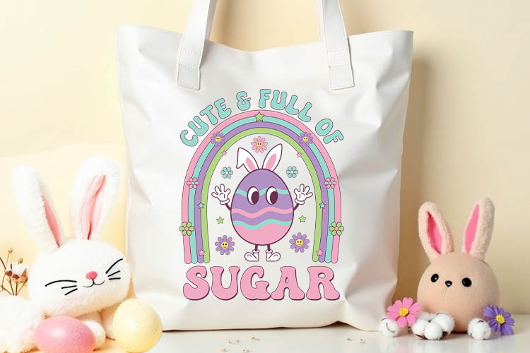 Cute & Full of Sugar - Retro Easter Sublimation tote Mockup image.jpg