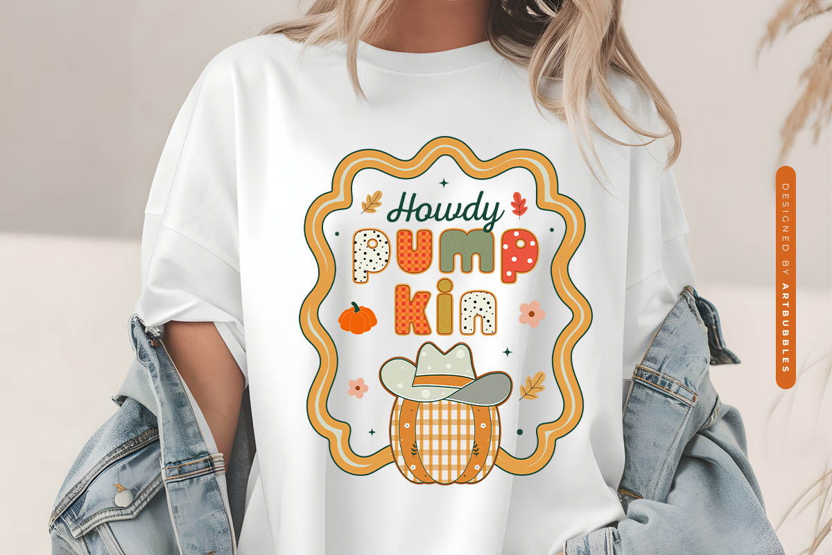 Howdy Pumpkin - Preppy Western Fall Sublimation T-shirt Mockup Image.jpg