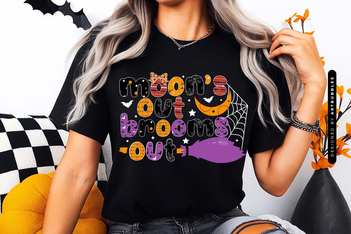 Moons Out Brooms Out - PNG Halloween Sublimation Tshirt Mockup Image.jpg