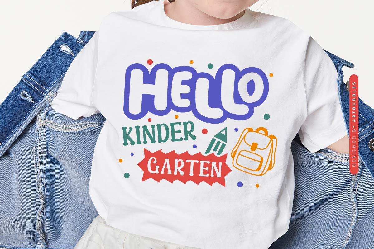 Hello Kindergarten - Retro Back to School SVG Image.jpg