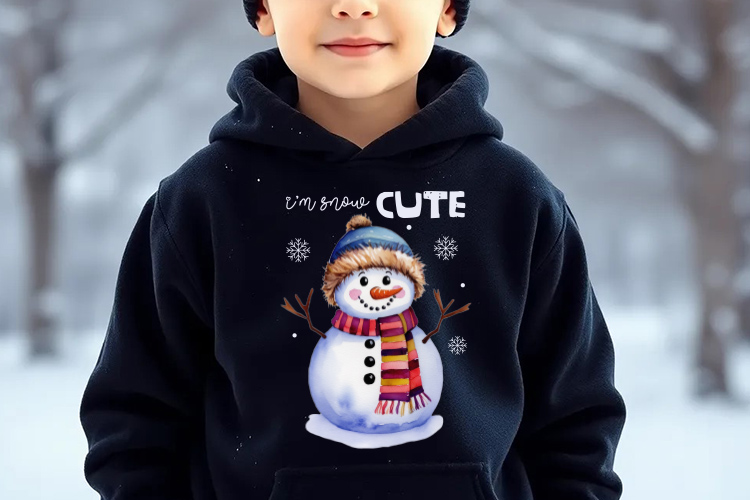 I'm Snow Cute - Kids Winter PNG Sublimation Hoodie Mockup Image.jpg