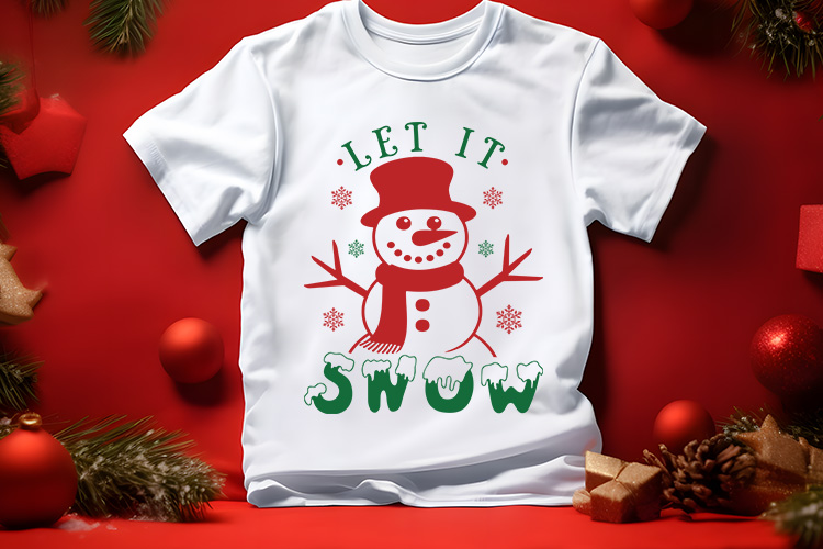 Let It Snow - Free Christmas SVG Shirt Mockup Image.jpg
