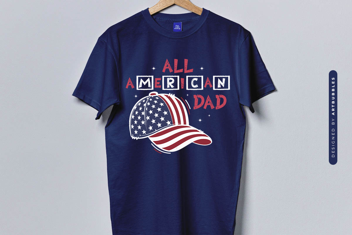 All American Dad - 4th of July Sublimation PNG T-shirt Mockup Image.jpg