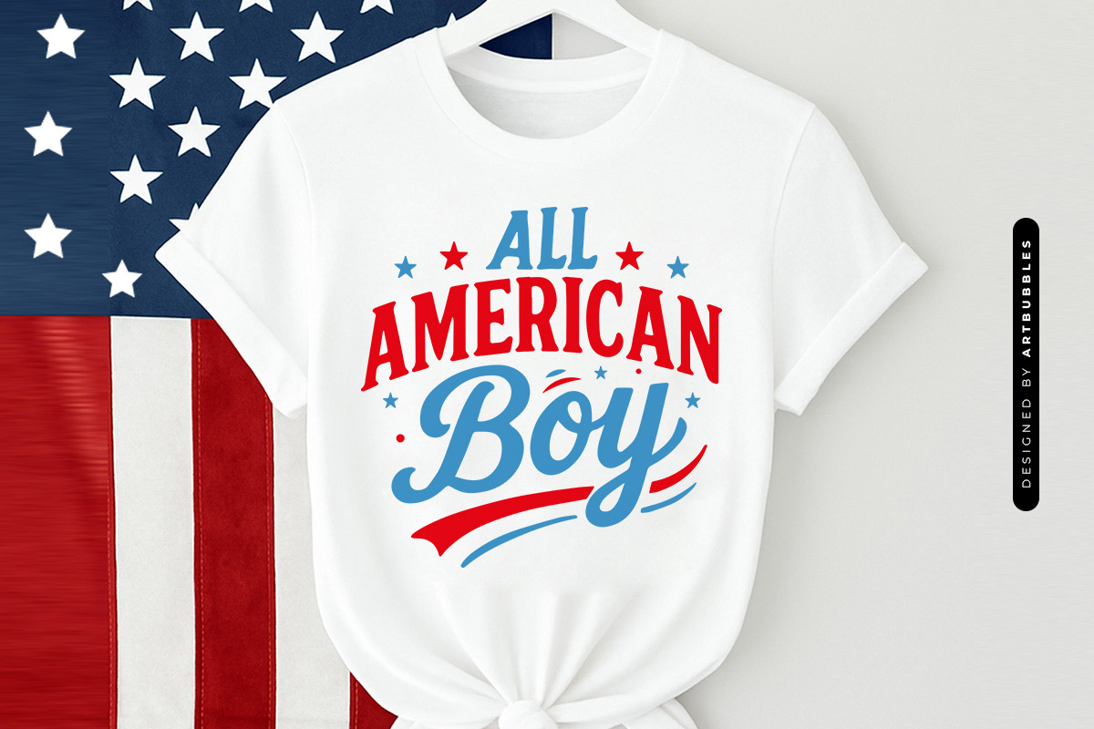 All American Boy - Cricut 4th of July SVG Shirt Mockup Image.jpg