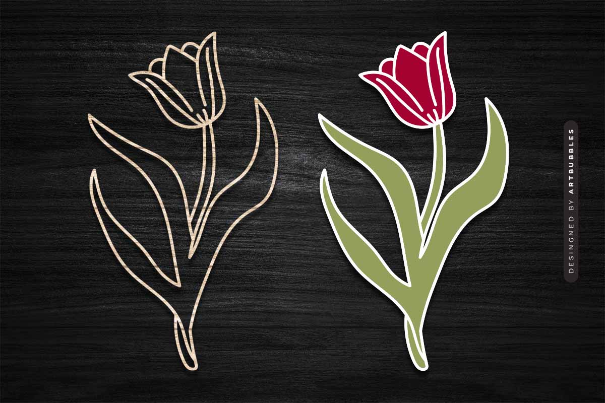 Tulip Laser Cut Wildflower SVG Image.jpg