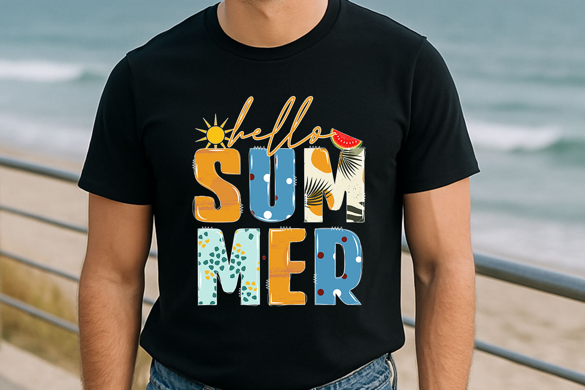 Hello Summer PNG Sublimation Design Tshirt Mockup Image.jpg