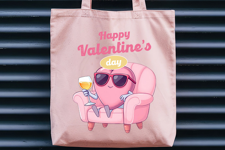 Happy Valentine's Day PNG Retro Sublimation Tote Bag Mockup Image.jpg