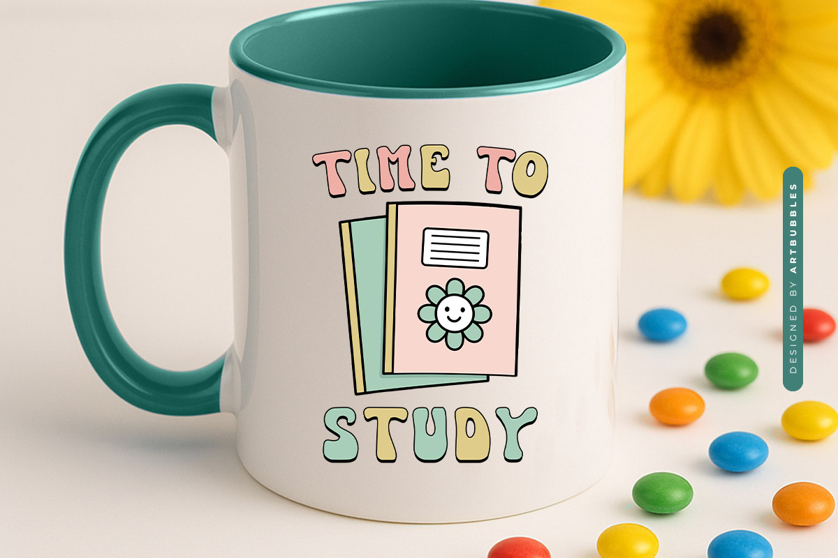 Time to Study - Retro Back to School Sublimation Mug Mockup Image.jpg