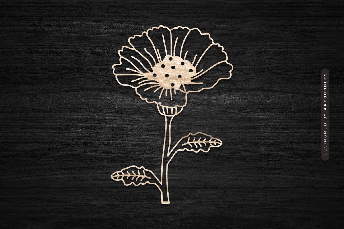 Laser Cut Marigold Wildflower SVG File Image 3.jpg